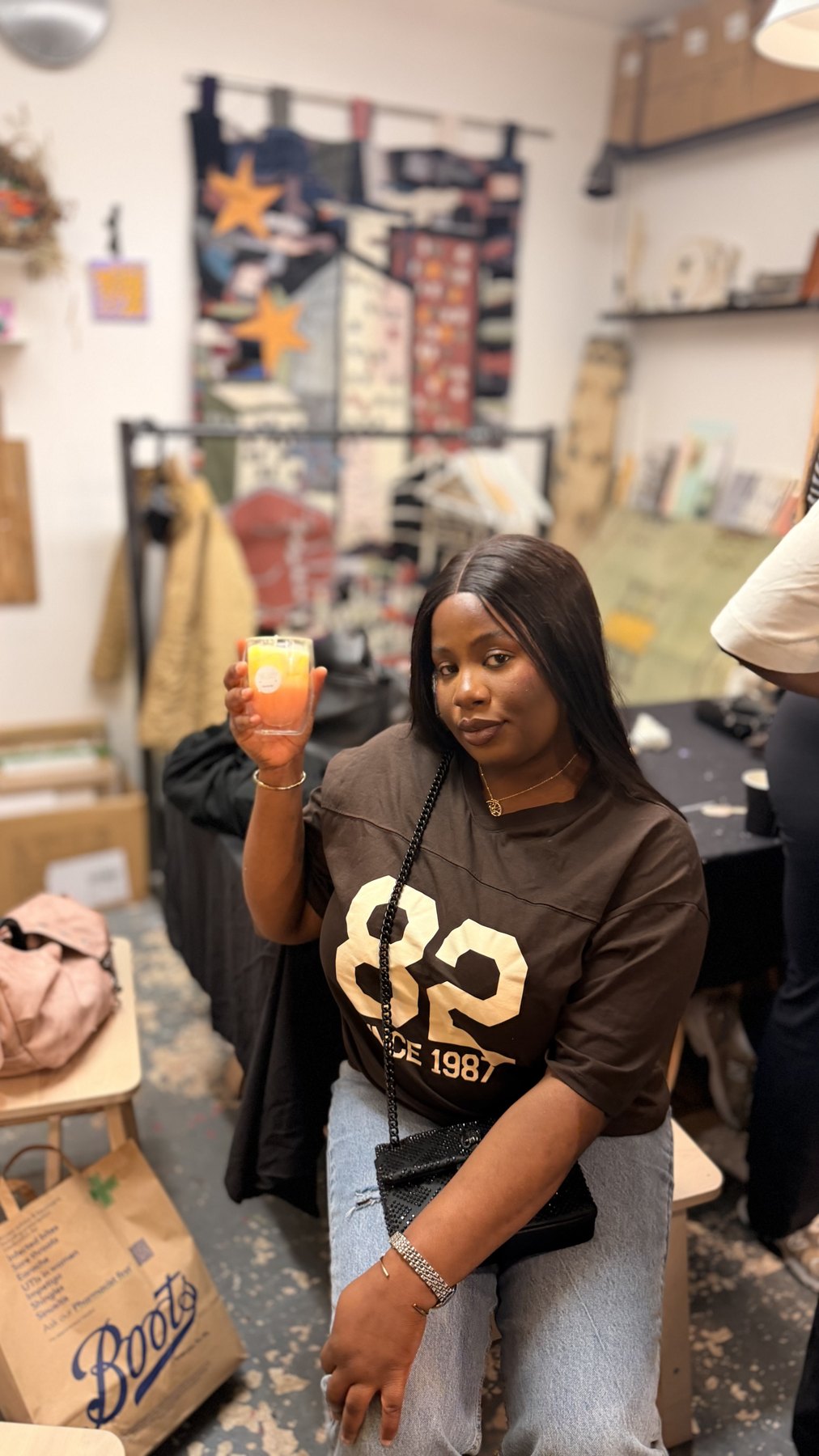 A guest showing her candle