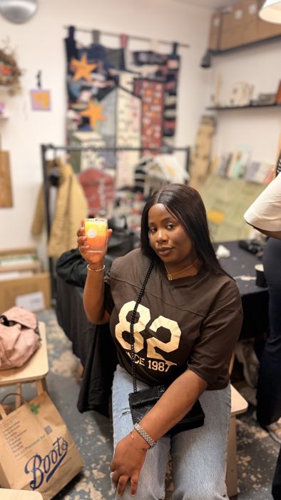 A guest showing her candle