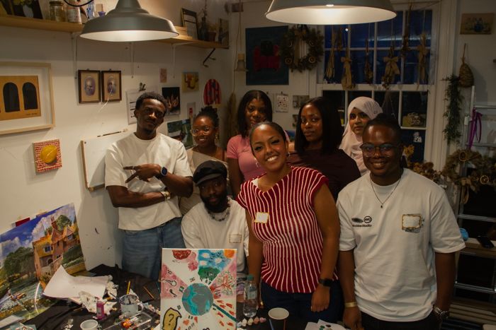 Friends in the gallery space